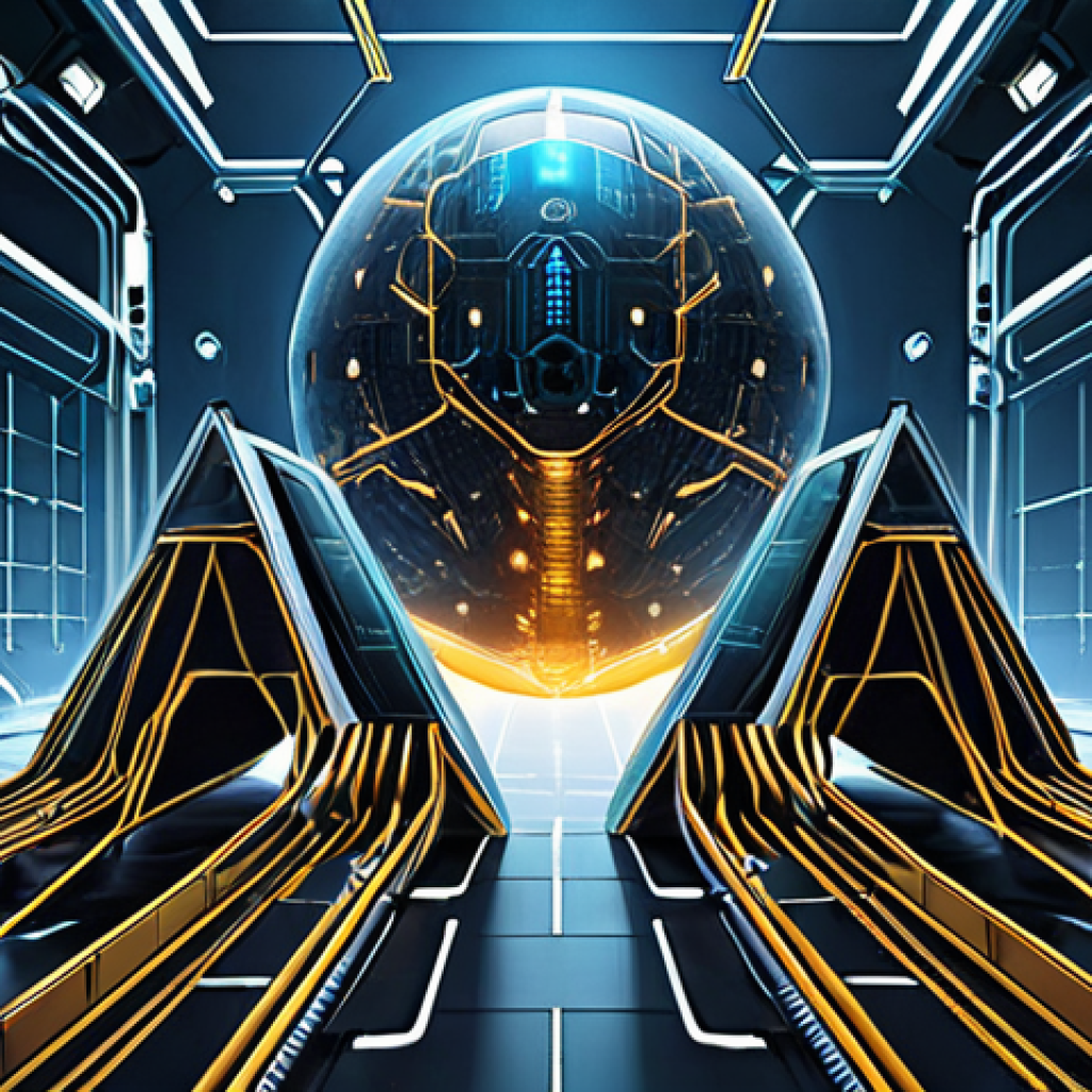 A dynamic conceptual image illustrating the **consolidation in the defense industry**. Visualize large, robust, metallic structures symbolizing established defense companies, actively integrating and absorbing smaller, luminous, and intricate digital entities representing innovative tech startups specializing in AI, cybersecurity, and space tech. Overlay with flowing data streams and circuit board patterns, suggesting advanced technology and complex supply chains. The backdrop should hint at a global, strategically tense environment. *Style: Futuristic, high-tech, industrial, strategic, M&A focus, strong sense of integration and growth.*