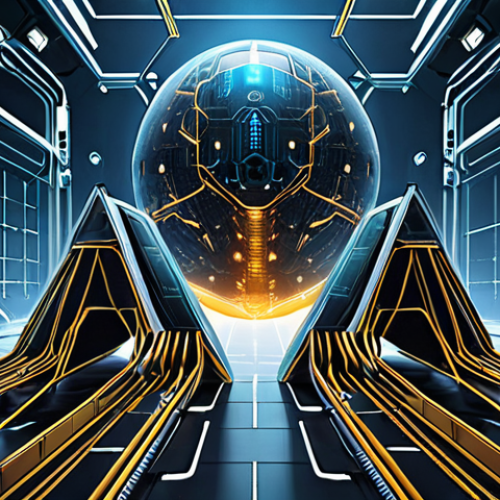 A dynamic conceptual image illustrating the **consolidation in the defense industry**. Visualize large, robust, metallic structures symbolizing established defense companies, actively integrating and absorbing smaller, luminous, and intricate digital entities representing innovative tech startups specializing in AI, cybersecurity, and space tech. Overlay with flowing data streams and circuit board patterns, suggesting advanced technology and complex supply chains. The backdrop should hint at a global, strategically tense environment. *Style: Futuristic, high-tech, industrial, strategic, M&A focus, strong sense of integration and growth.*